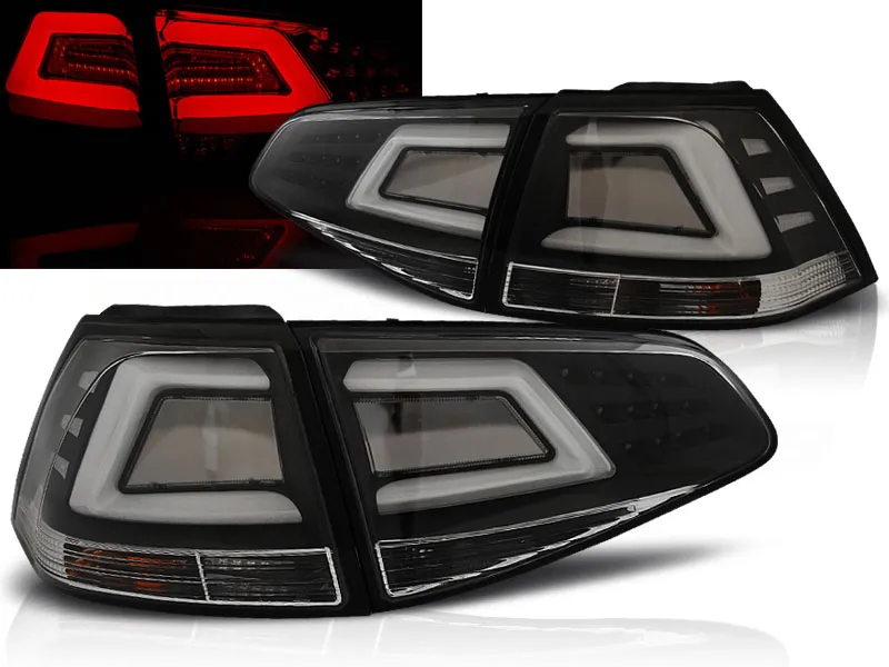 Pilotos Traseros Led Vw Golf 7 13- Negro Led Bar