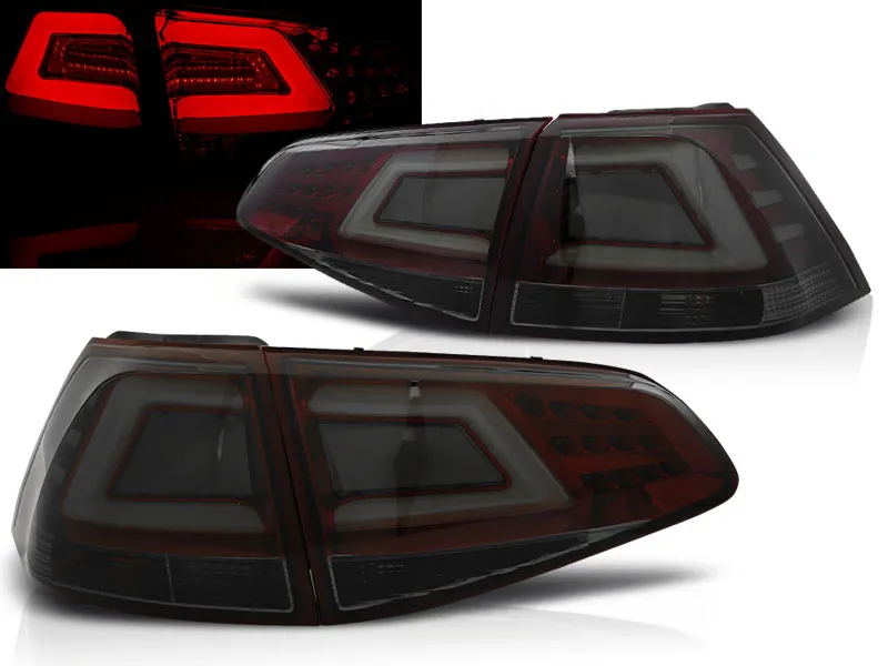 Pilotos Traseros Led Vw Golf 7 13- Ahumado Red Led Bar