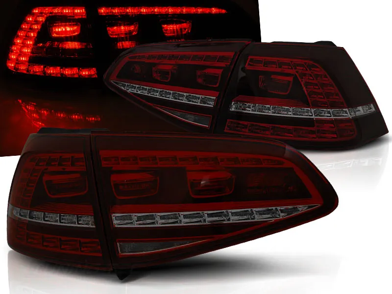 Pilotos Traseros Led Vw Golf 7 13- Rojo Ahumado Led Gti Look
