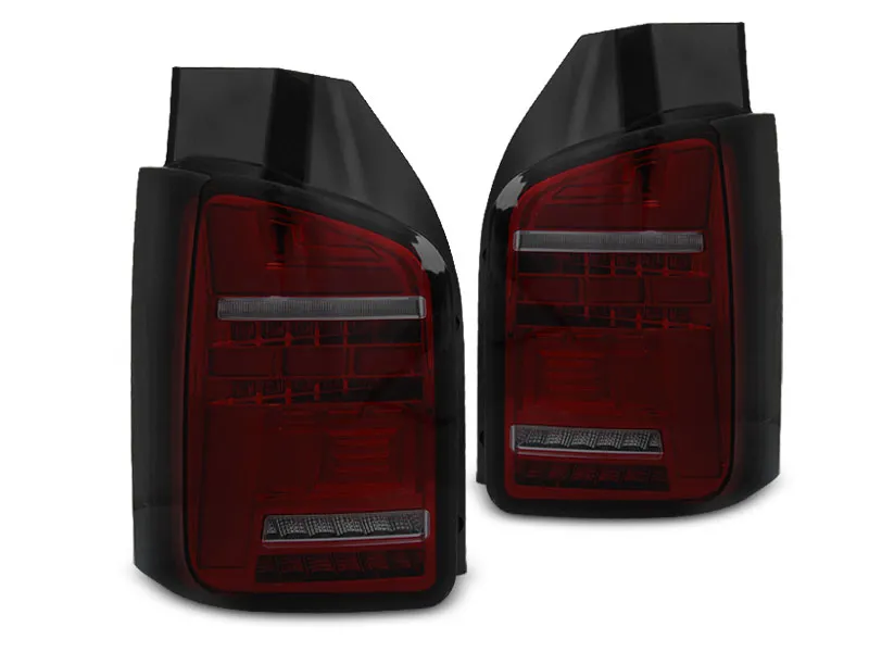 PILOTOS TRASEROS VW T5 04.03-09 INDICADOR LED ROJO HUMO FULL con intermitente dinamico
