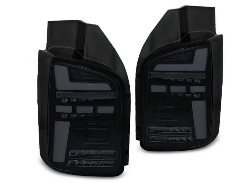 PILOTOS TRASEROS LED BLACK SMOKE para VW T5 10-15 con intermitente dinamico