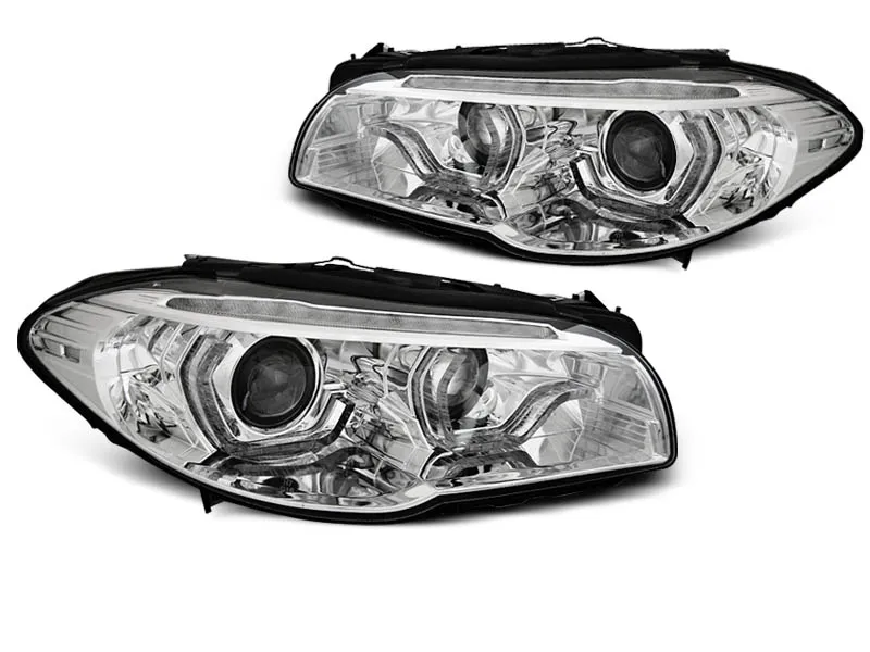Faros Delanteros Xenon Angel Eyes Led Drl Cromado Intermitente Dinamico Para Bmw F10/F11 10-13