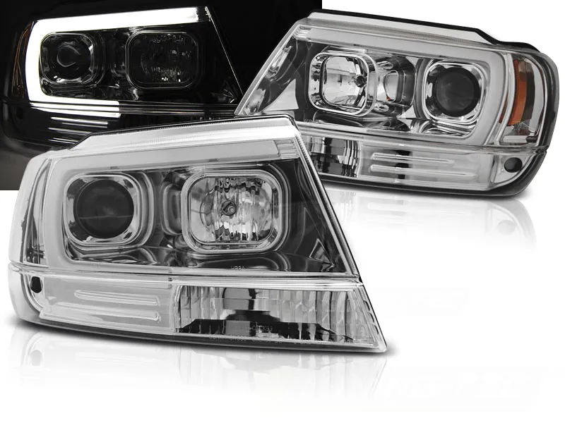 Faros Delanteros Chrysler Jeep Grand Cherokee 99-05.05 Tube Light Cromado