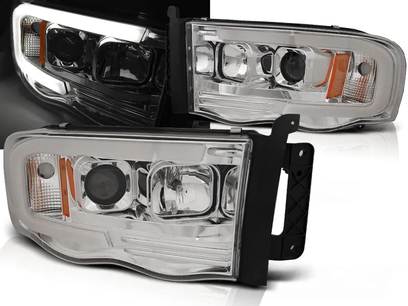 Faros Delanteros Dodge Ram 02-06 Tube Light Cromado