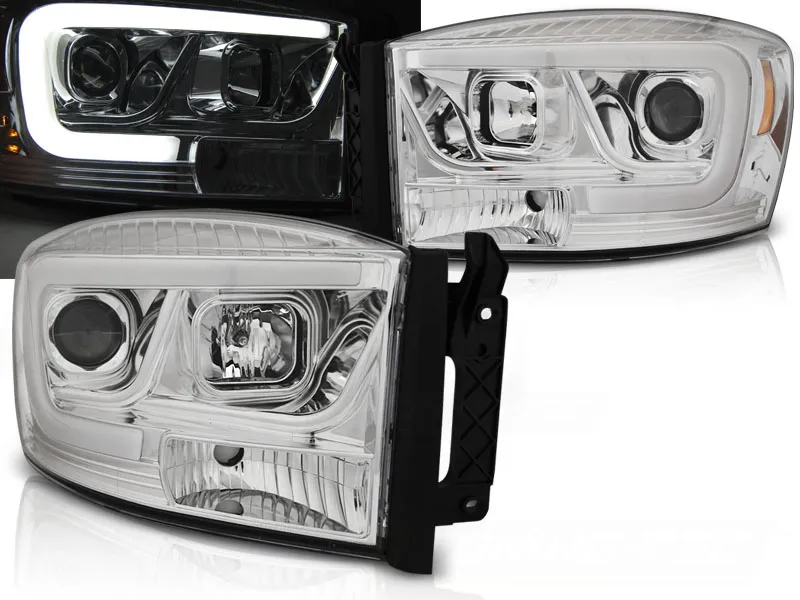 Faros Delanteros Dodge Ram 06-08 Tube Light Cromado