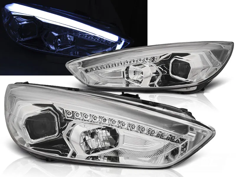 Faros Delanteros Ford Focus Mk3 15- Cromado Drl Led