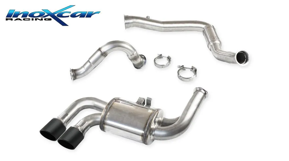 Tubo de sustitución del catalizador + Tubo intermedio + Escape trasero CEN 2X90 X-RACE Black Edition PORSCHE CAYMAN 718 S 2.5i T