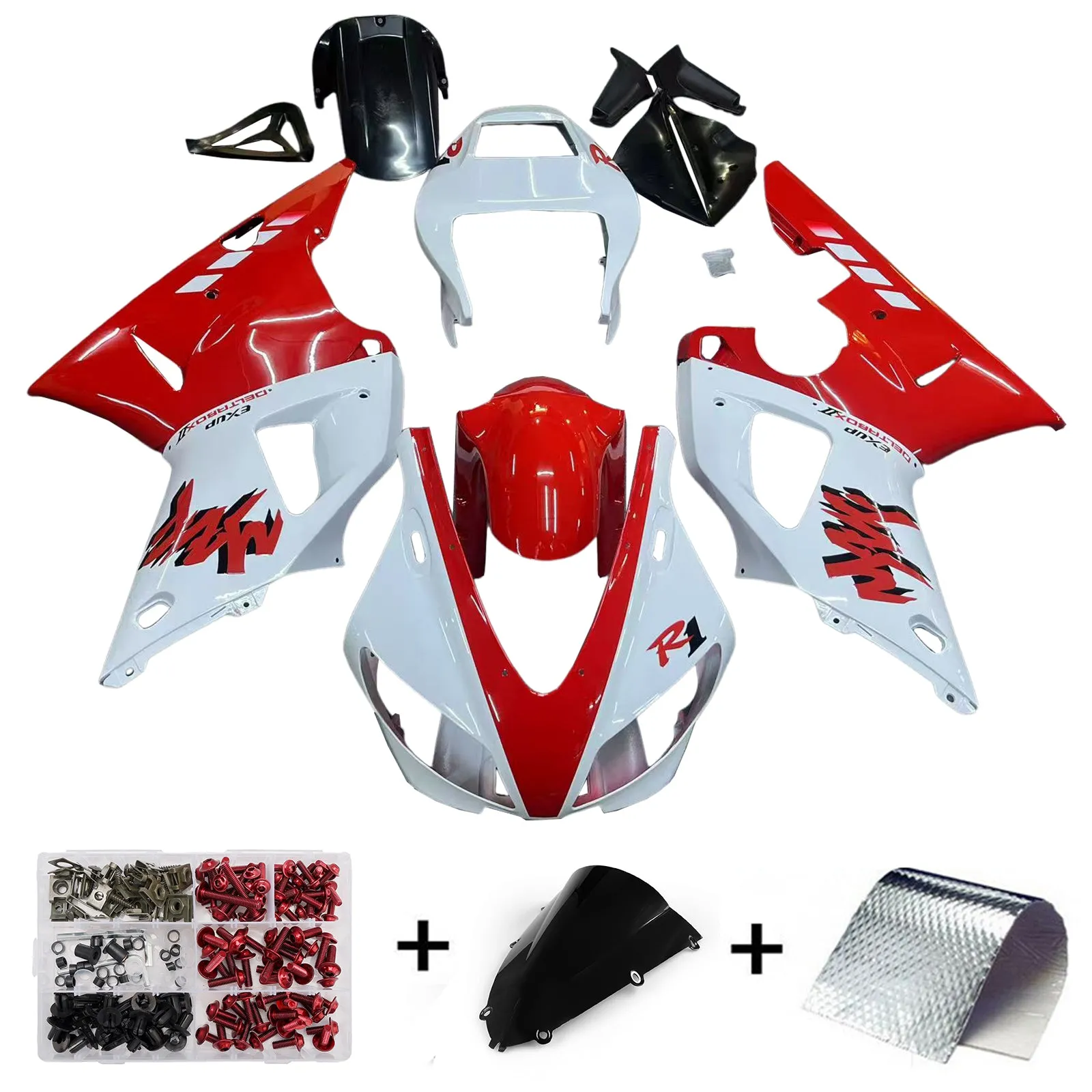 Kit de carenado de inyección, carrocería de plástico ABS apto para Yamaha YZF-R1 1000 1998-1999