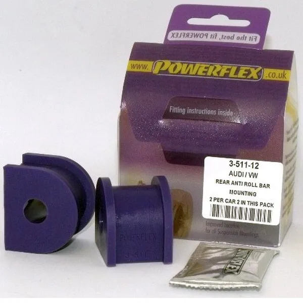 Powerflex Silentblock Rear Anti Roll Bar Mount 12mm AUDI 80, 90 Quattro inc Avant (1992-1996), S2 inc Avant B4, RS2 B4 (1994-199
