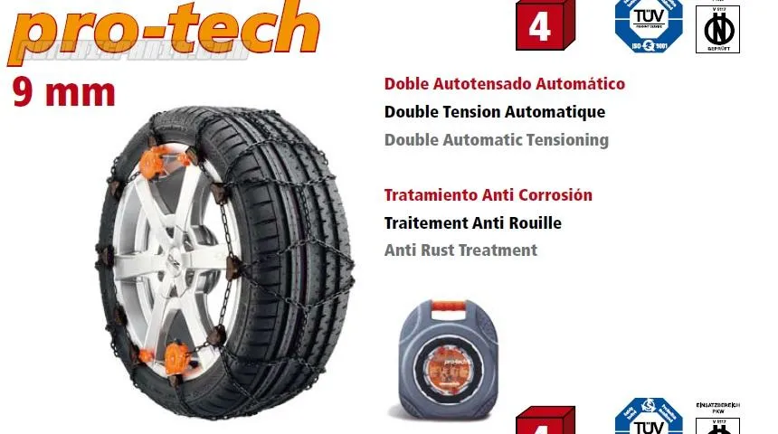 CADENA ACERO TURISMO 9MM IDEAL PRO TECH DOBLE TENSADO AUTOMATICO, TRATAMIENTO ANTICORROSION. TALLA 5