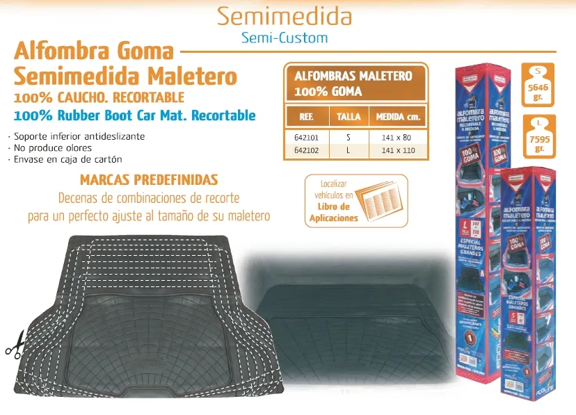 Alfombra Maletero Semimedida Goma Mercedes Benz Clase Glk Carr. 204 5 -Puertas Año 08-