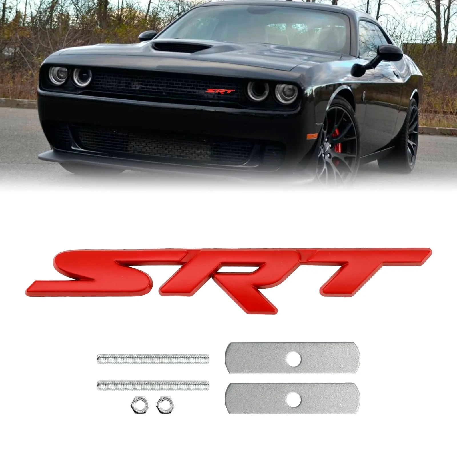 SRT Red Front Grille Emblema para cargar Challenger SRT
