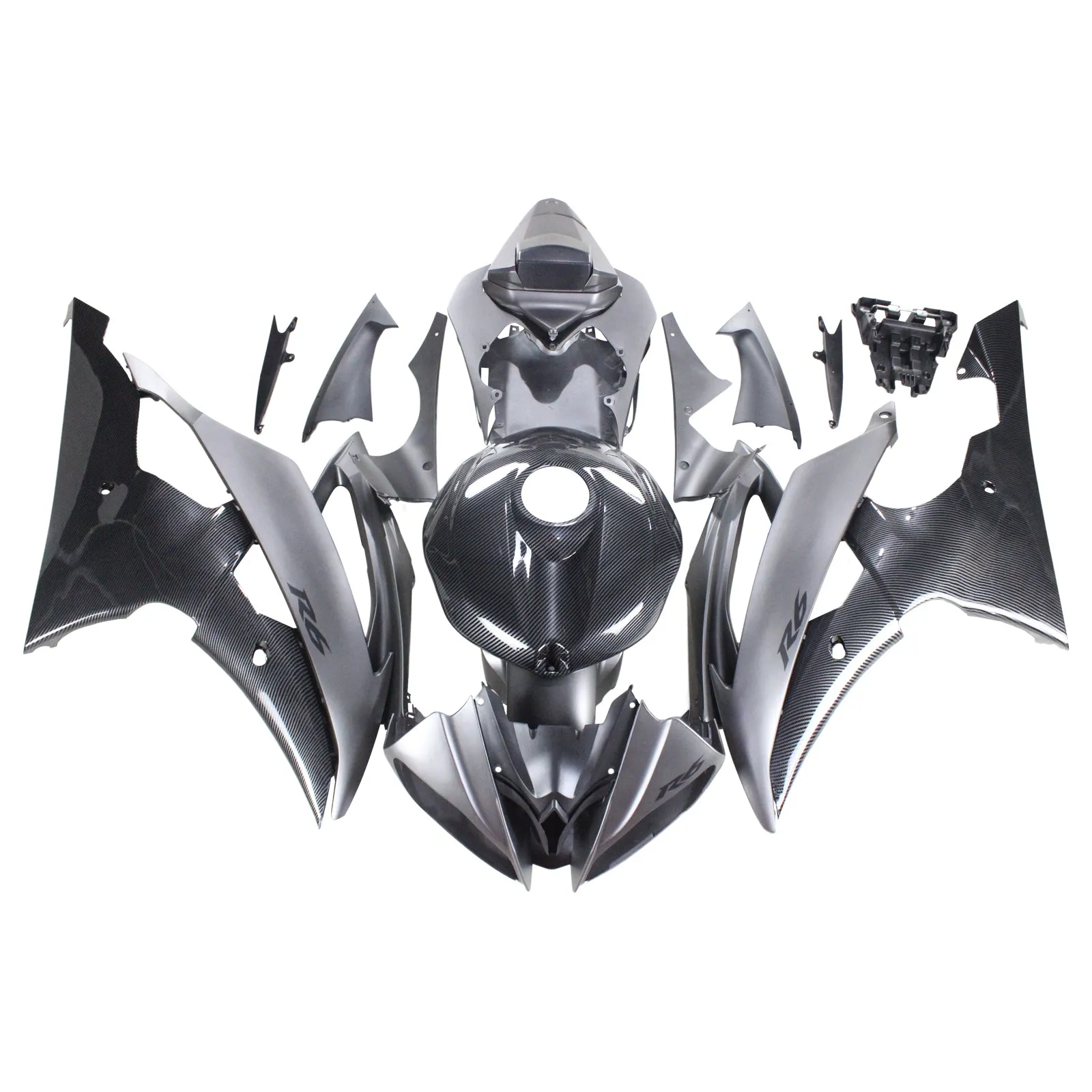 Kit de carenado de inyección Bodywork ABS de plástico apto para Yamaha YZF 600 R6 2008-2016