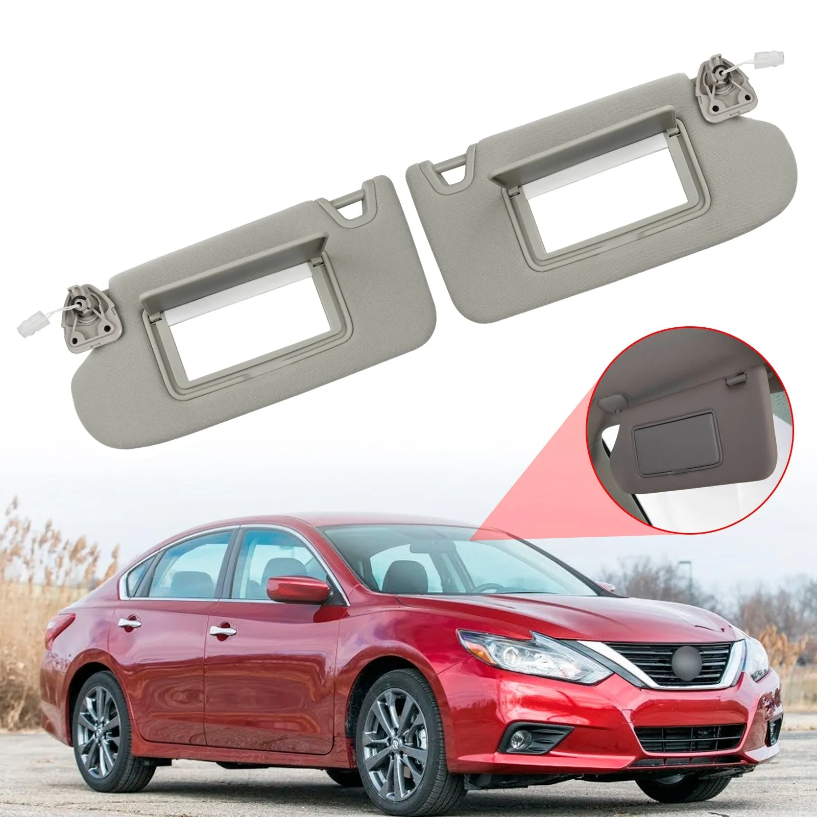 Gray Izquierda y Derecha Sol gris para Nissan Altima 2013-2018 (2 habitaciones) 96401-3TA2A 96400-3TA2A
