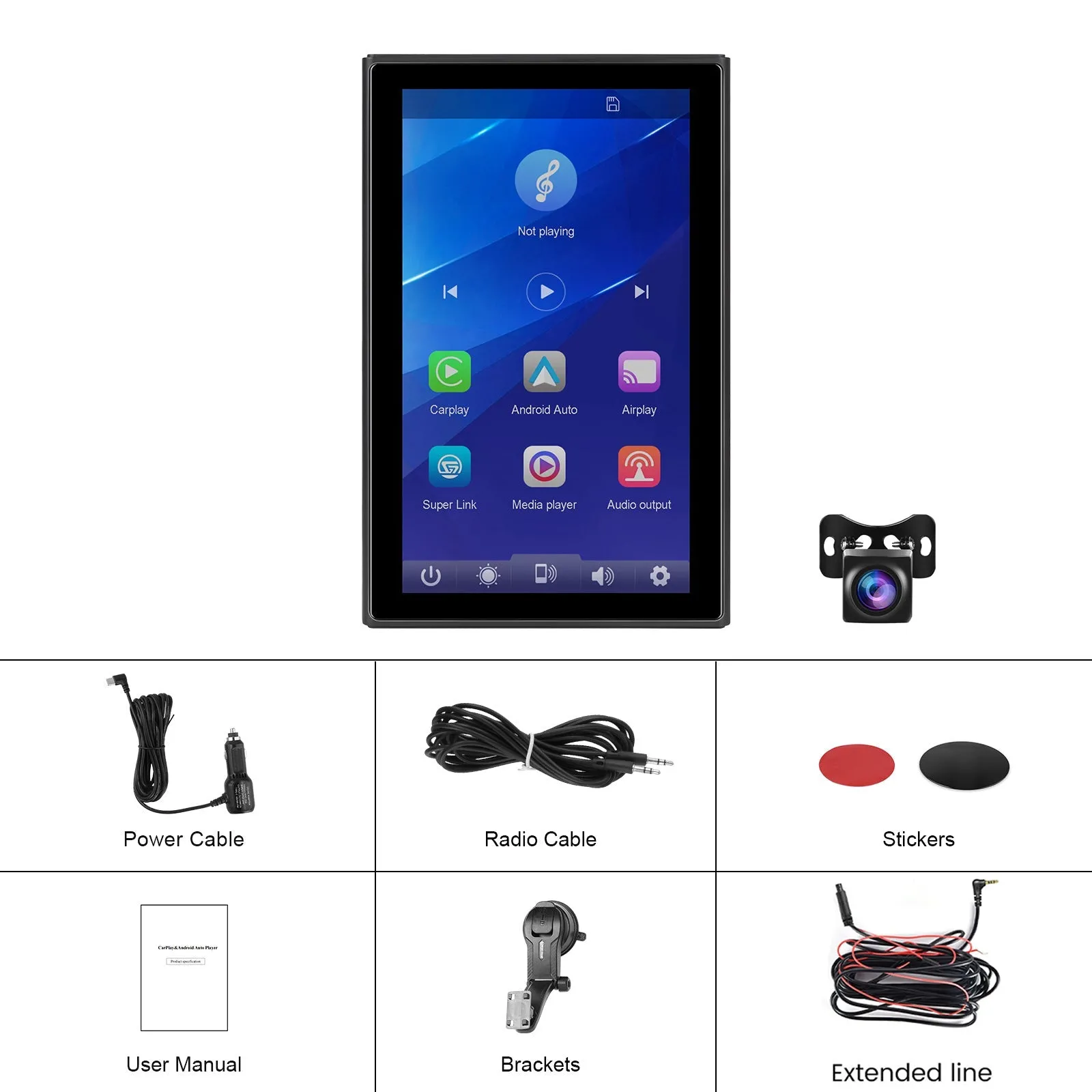 Apple Carplay Android de 7 pulgadas completa Auto -Comutación AHD 7 -pulgada de pantalla táctil