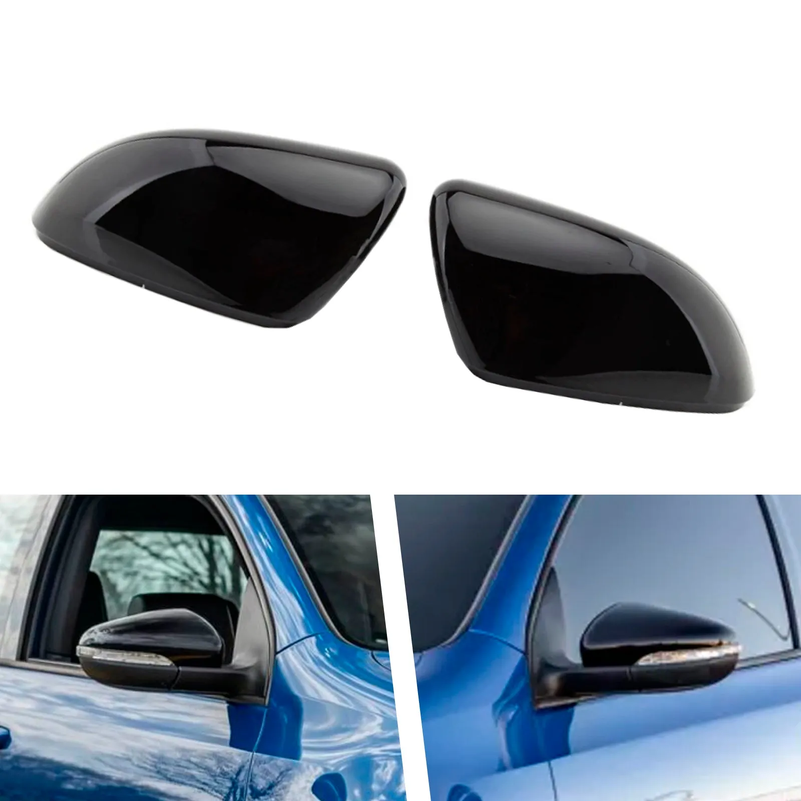 Conjunto de 2 conchas de espejos negros brillantes para VW Golf Mk6 2009-2013 5K0857538