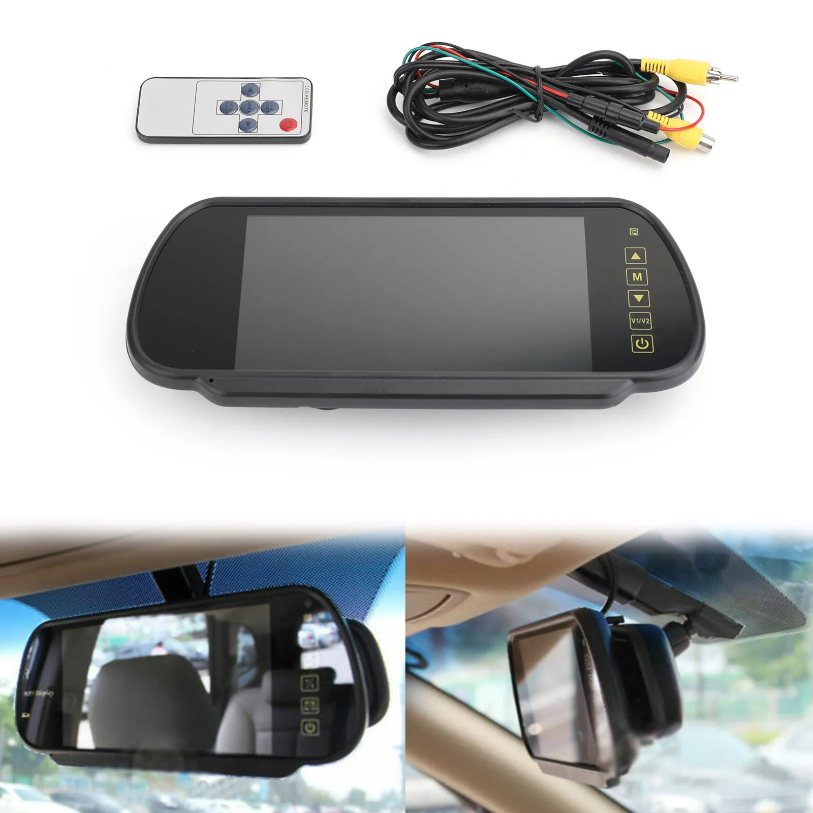 7" Cámara de visión trasera con pantalla LCD y sensores para coche, autobús y coche.