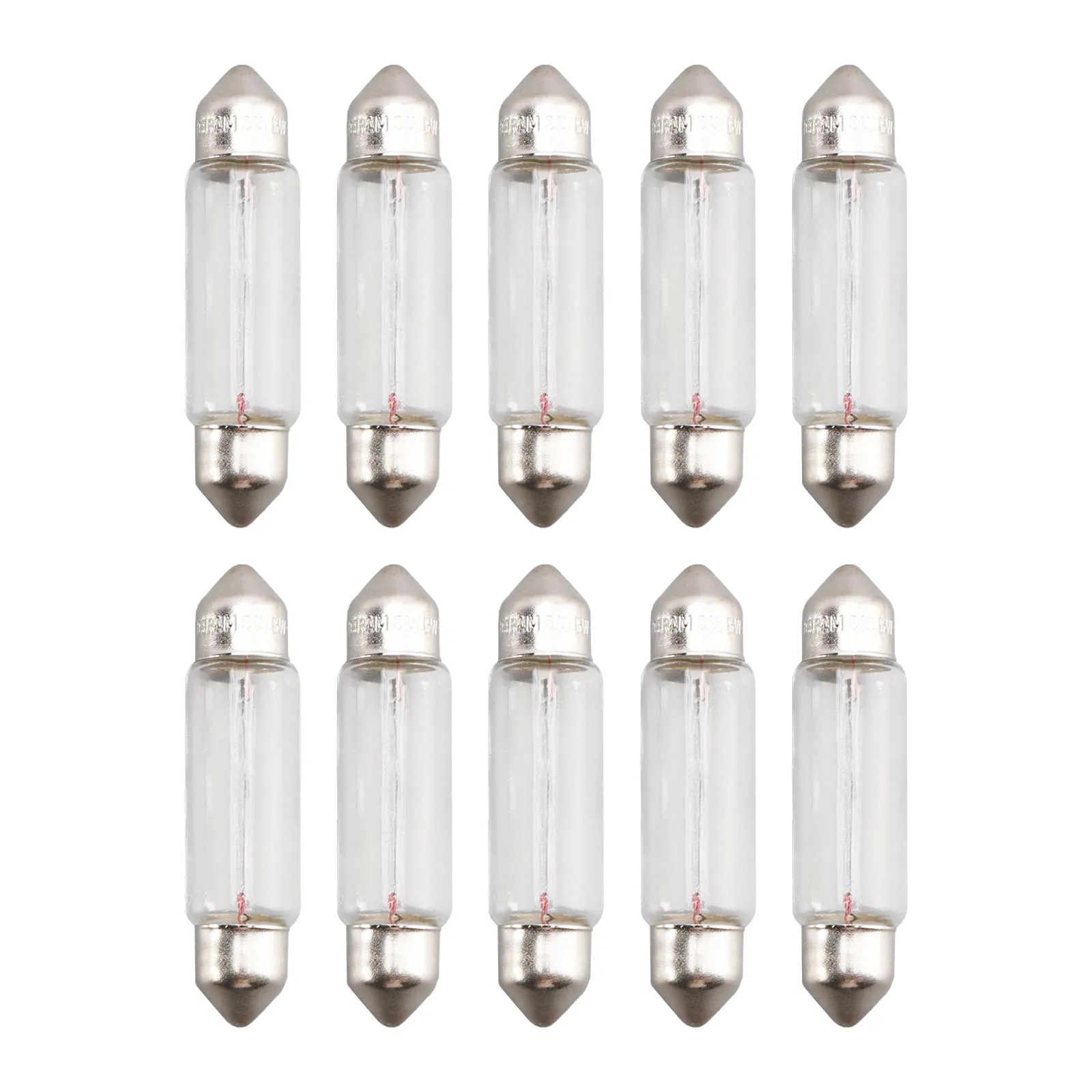 Lote de 10 bulbos tubulares para la iluminación del automóvil C5W SV8.5 41 mm 6424 24 V 5 W para OSRAM
