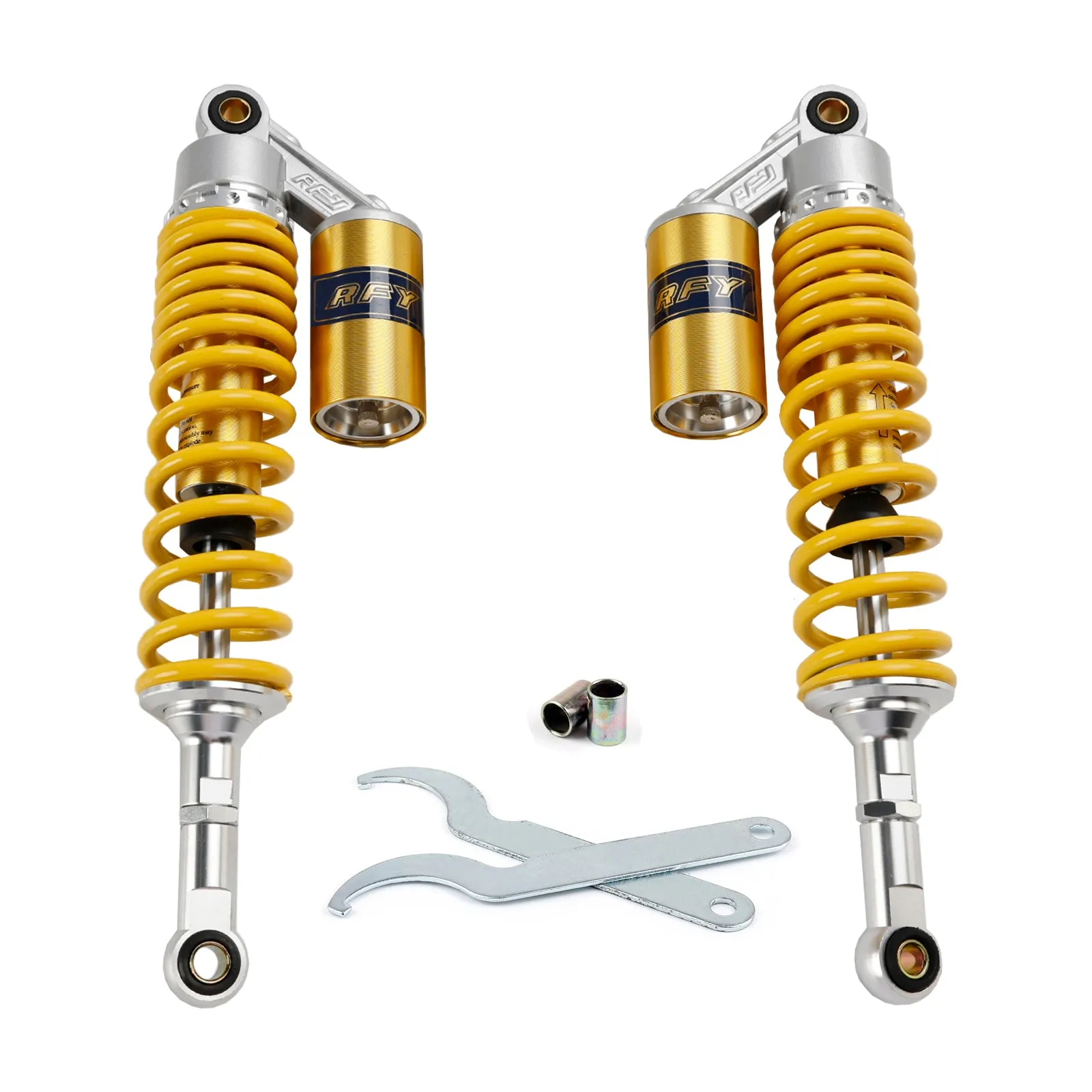 Amortiguadores traseros de motocicleta 375 mm (14,75") para Yamaha Banshee ATV Amarillo