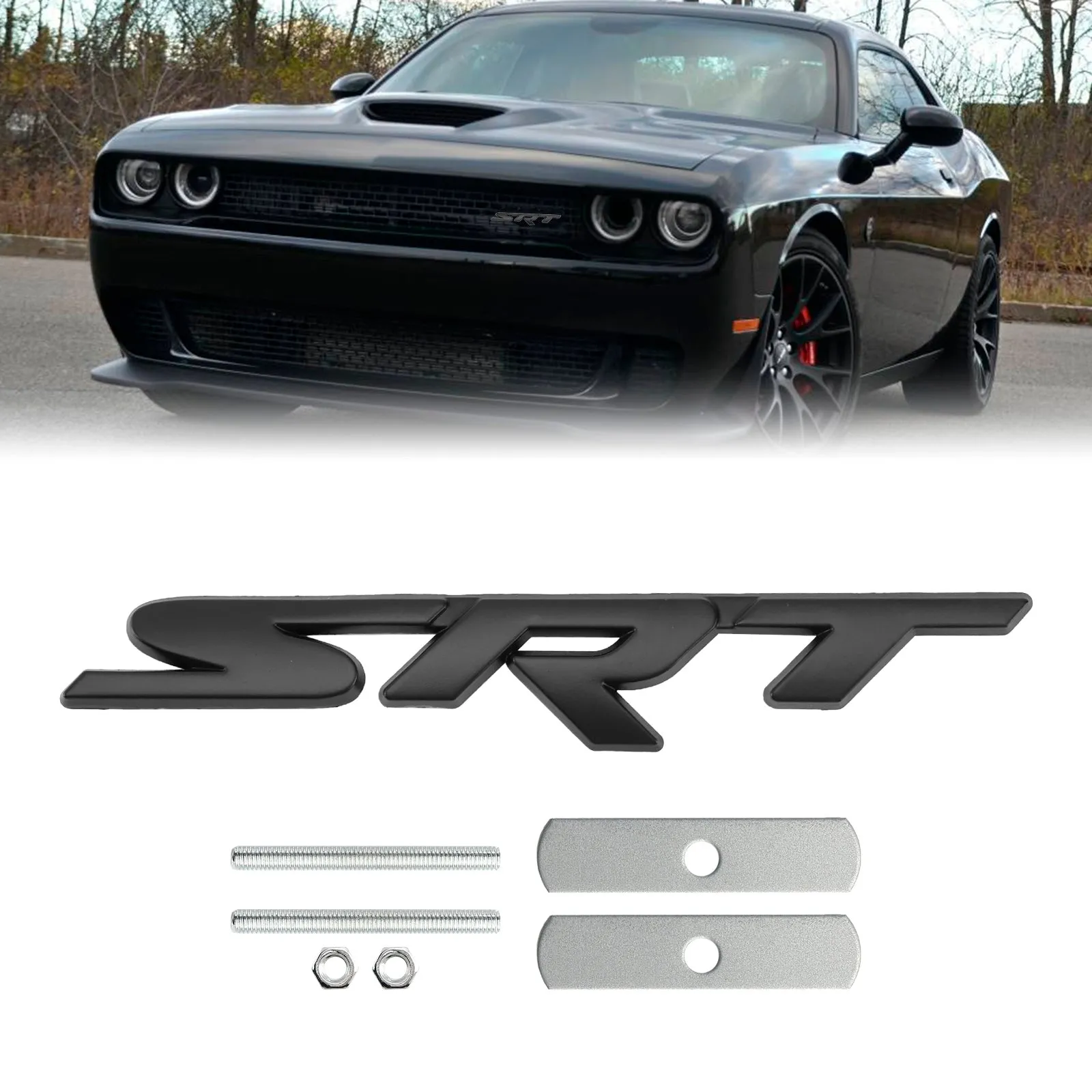 SRT Black Front Grille Emblema para cargar Challenger SRT