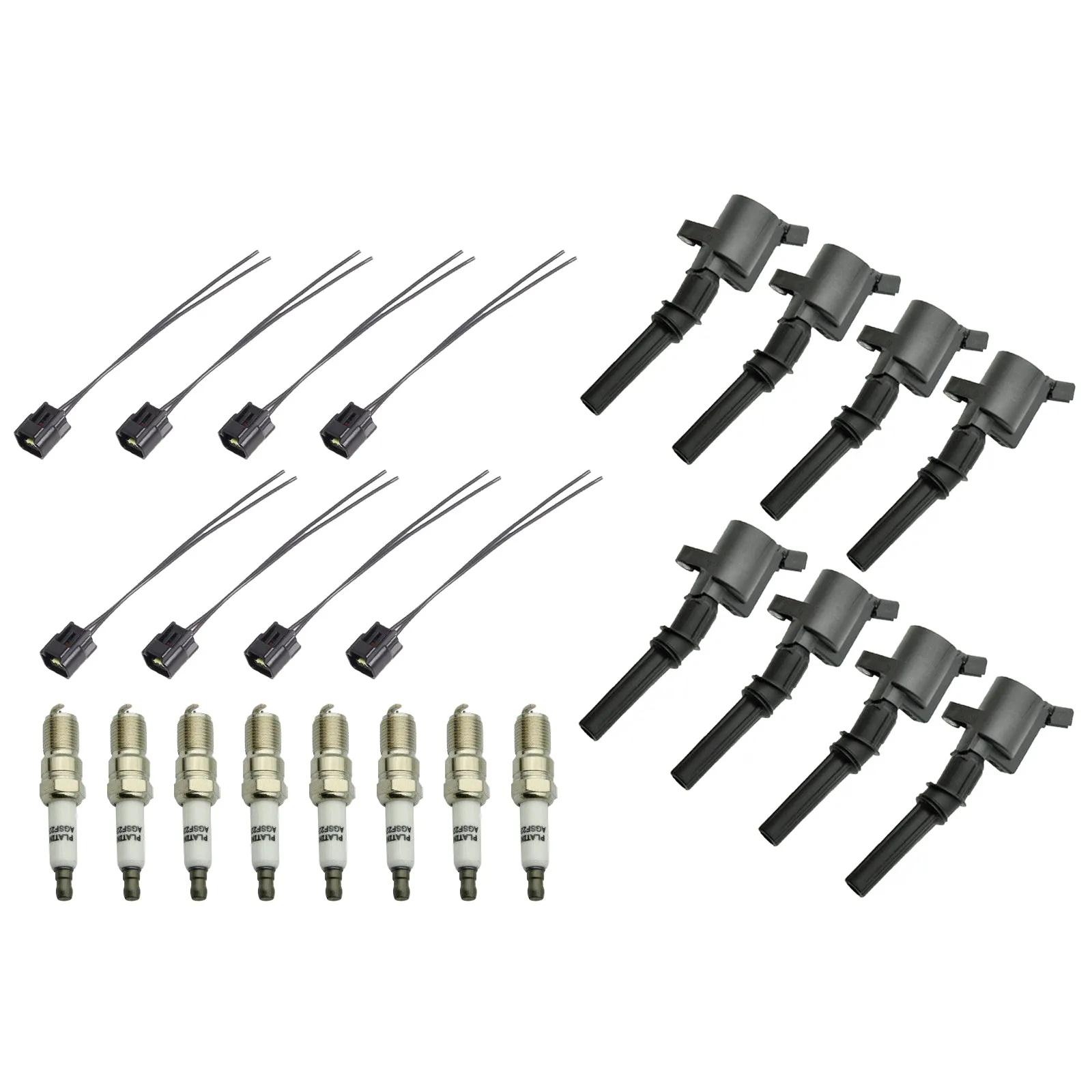 2005-2007 Ford F-450 Super Duty 6.8L V10 8X Bobina de encendido + Bujía + Conector FD508 DG511 Fedex Express