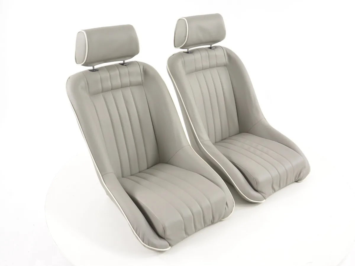 Juego Asientos Deportivos Retro-Look Gris Fk Automotive