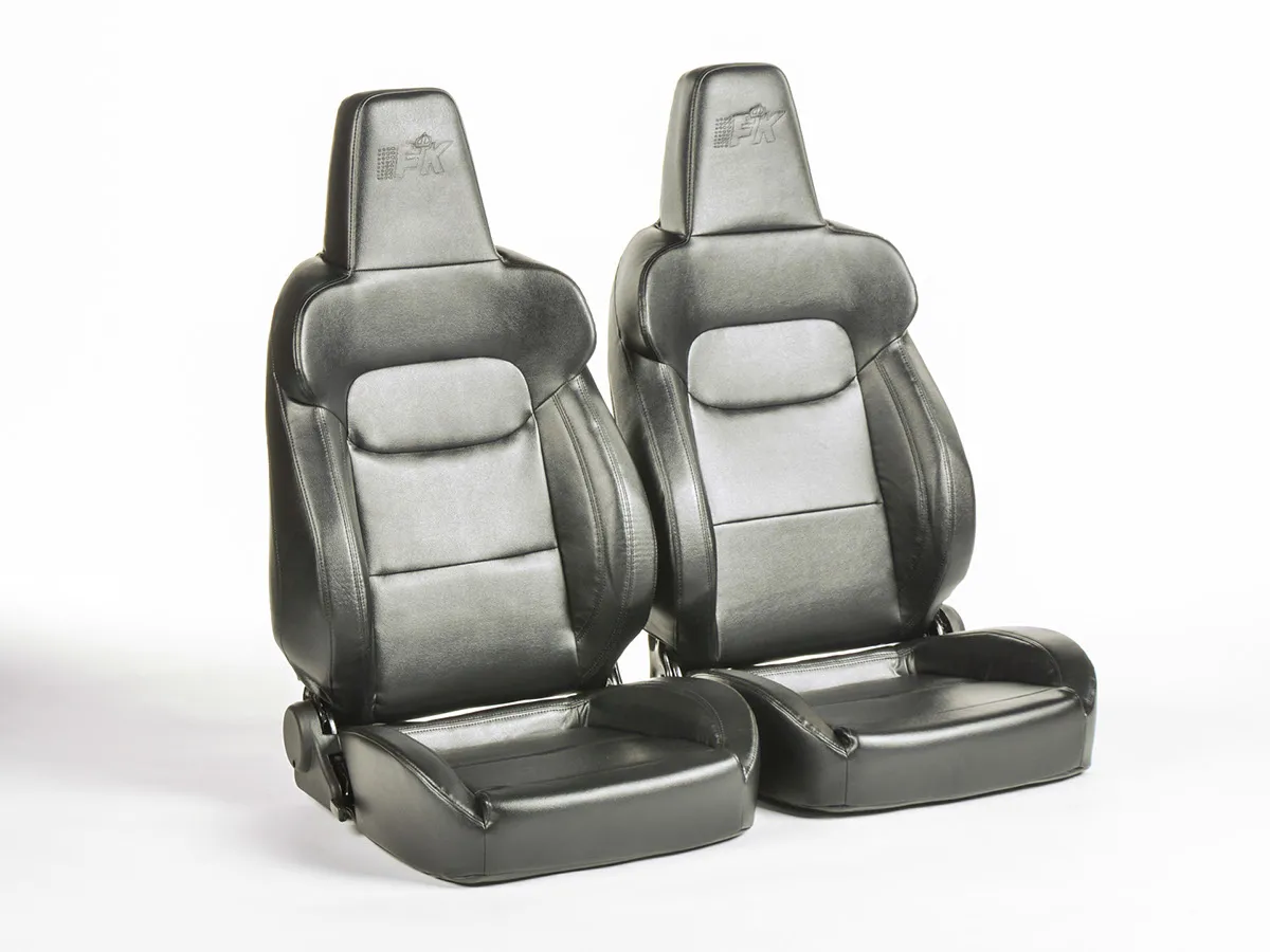 Asientos Deportivos München De Cuero Artificial Negro Fk Automotive