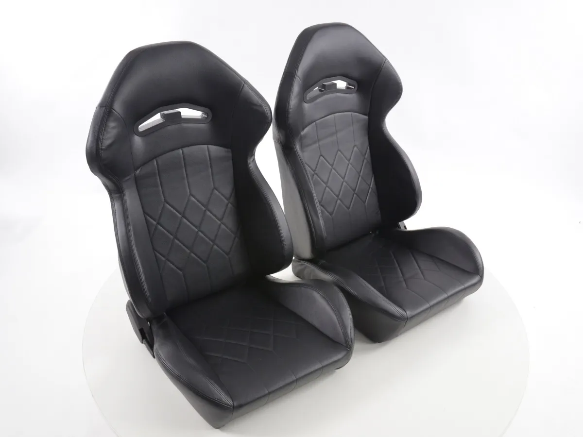 Asientos Deportivos Fk Asientos De Cuero Artificial Negro Con Calefacción Y Masaje Fk Automotive