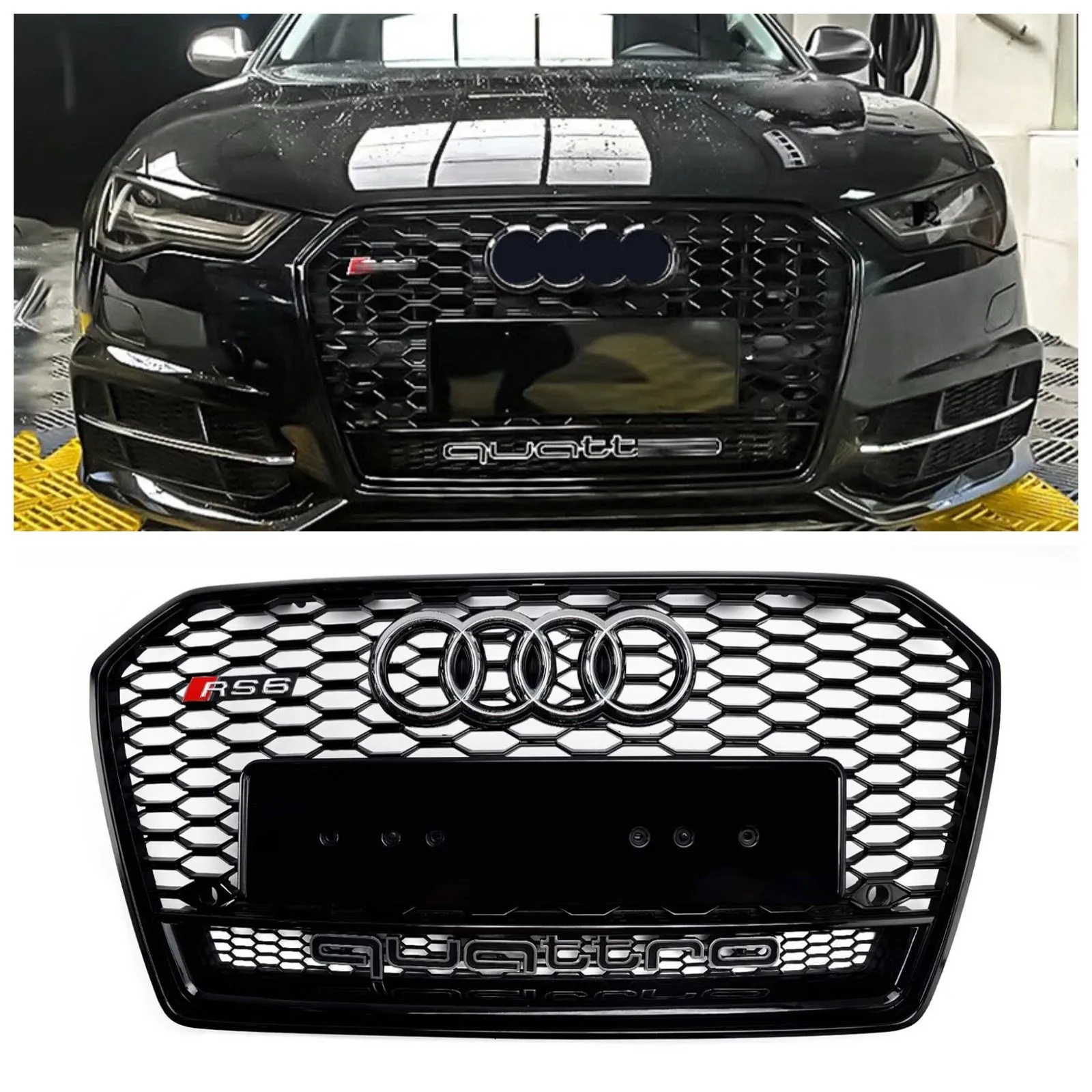 2016-2018 Grilla delantera RS6 Negro para Audi A6 C7/C7PA Restyled