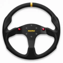 Volante Momo 80 350 Mm Piel Vuelta Negra